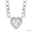 Heart Shape Bezel Set Petite Diamond Fashion Pendant