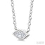 Marquise Shape East-West Bezel Set Petite Diamond Fashion Pendant