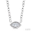 Marquise Shape East-West Bezel Set Petite Diamond Fashion Pendant