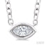 Marquise Shape East-West Bezel Set Petite Diamond Fashion Pendant