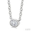 Oval Shape East-West Bezel Set Petite Diamond Fashion Pendant