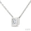 Princess Shape Bezel Set Petite Diamond Fashion Pendant