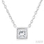 Princess Shape Bezel Set Petite Diamond Fashion Pendant