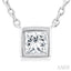 Princess Shape Bezel Set Petite Diamond Fashion Pendant