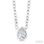 Pear Shape Bezel Set Petite Diamond Fashion Pendant