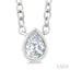 Pear Shape Bezel Set Petite Diamond Fashion Pendant