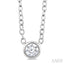 Round Shape Bezel Set Petite Diamond Fashion Pendant