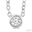 Round Shape Bezel Set Petite Diamond Fashion Pendant