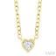 Heart Shape Bezel Set Petite Diamond Fashion Pendant