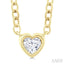 Heart Shape Bezel Set Petite Diamond Fashion Pendant