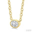 Oval Shape East-West Bezel Set Petite Diamond Fashion Pendant