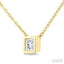 Princess Shape Bezel Set Petite Diamond Fashion Pendant