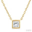 Princess Shape Bezel Set Petite Diamond Fashion Pendant