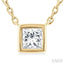 Princess Shape Bezel Set Petite Diamond Fashion Pendant