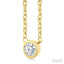 Round Shape Bezel Set Petite Diamond Fashion Pendant