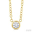 Round Shape Bezel Set Petite Diamond Fashion Pendant