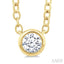 Round Shape Bezel Set Petite Diamond Fashion Pendant