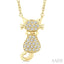 Cat Petite Diamond Fashion Pendant