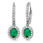Emerald & Diamond Leverback Earrings