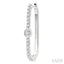 Oval Shape Diamond Fashion Hoop Earrings