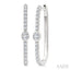 Oval Shape Diamond Fashion Hoop Earrings