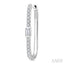 Rectangle Shape Diamond Fashion Hoop Earrings