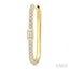 Rectangle Shape Diamond Fashion Hoop Earrings