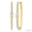Rectangle Shape Diamond Fashion Hoop Earrings