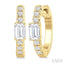 Emerald Shape Petite Diamond Fashion Huggie Earrings