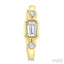 Emerald Shape Bezel Set Petite Diamond Huggie Earrings