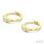 Emerald Shape Bezel Set Petite Diamond Huggie Earrings
