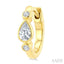 Pear Shape Bezel Set Petite Diamond Huggie Earrings