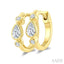 Pear Shape Bezel Set Petite Diamond Huggie Earrings