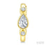 Pear Shape Bezel Set Petite Diamond Huggie Earrings