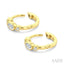 Pear Shape Bezel Set Petite Diamond Huggie Earrings