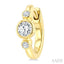 Round Bezel Set Petite Diamond Huggie Earrings