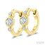 Round Bezel Set Petite Diamond Huggie Earrings
