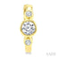 Round Bezel Set Petite Diamond Huggie Earrings