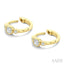 Round Bezel Set Petite Diamond Huggie Earrings