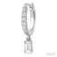 Emerald Shape Petite Diamond Fashion Huggie Earrings