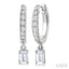 Emerald Shape Petite Diamond Fashion Huggie Earrings