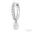 Oval Shape Petite Diamond Fashion Huggie Earrings