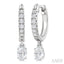 Oval Shape Petite Diamond Fashion Huggie Earrings