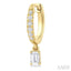 Emerald Shape Petite Diamond Fashion Huggie Earrings