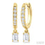 Emerald Shape Petite Diamond Fashion Huggie Earrings
