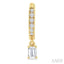 Emerald Shape Petite Diamond Fashion Huggie Earrings