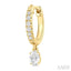 Oval Shape Petite Diamond Fashion Huggie Earrings