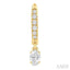 Oval Shape Petite Diamond Fashion Huggie Earrings
