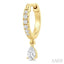Pear Shape Petite Diamond Fashion Huggie Earrings