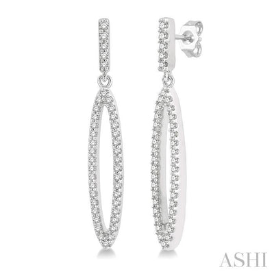 Marquise Shape Diamond Fashion Long Earrings